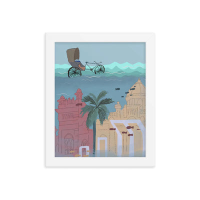 Dhaka Atlantic Framed Poster by Labyrinthave
