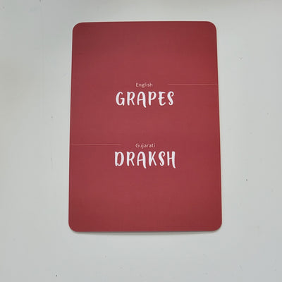 Gujarati-English Fruits and Nuts Flash Cards