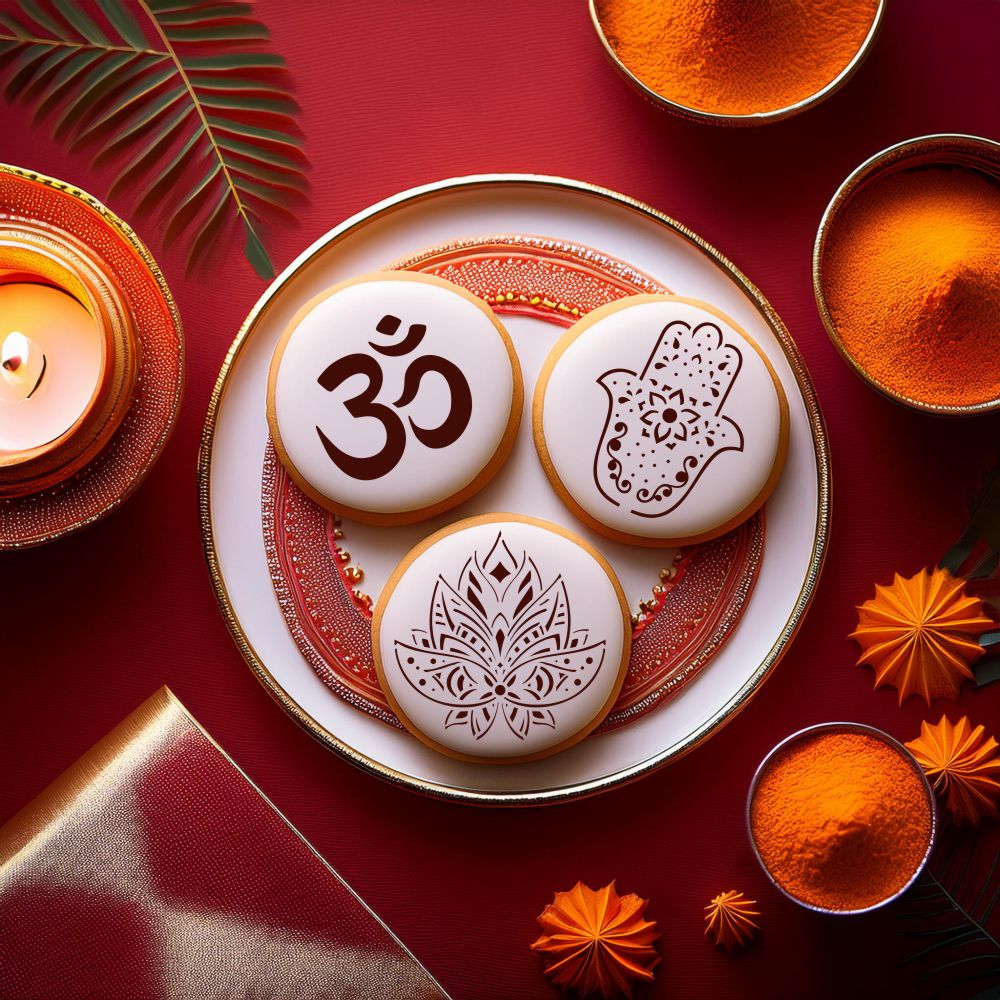 Hindu Symbols Cookie Stencil