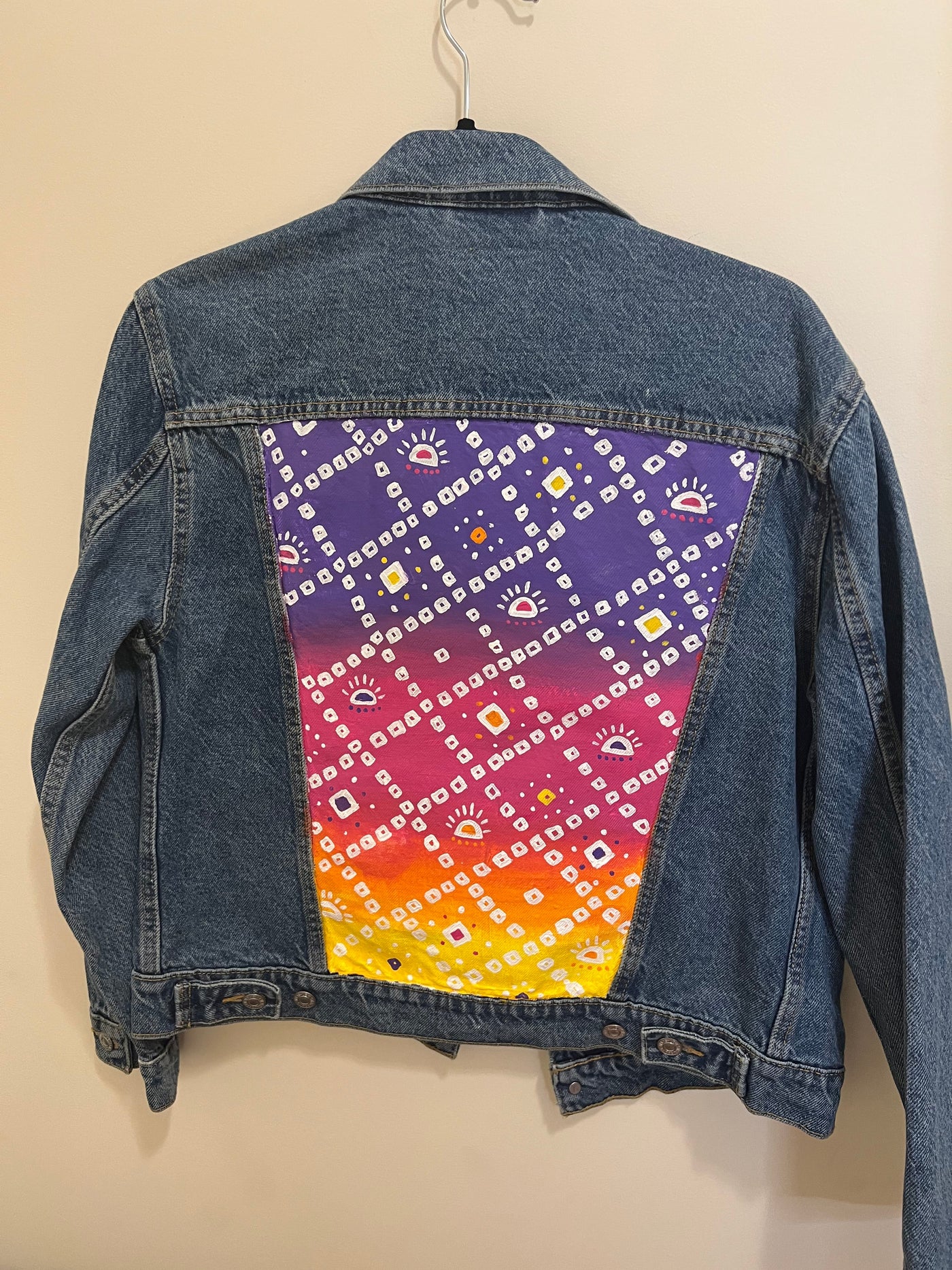 Sunset Bandhani Denim Jacket