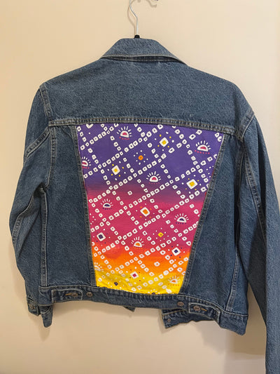 Sunset Bandhani Denim Jacket