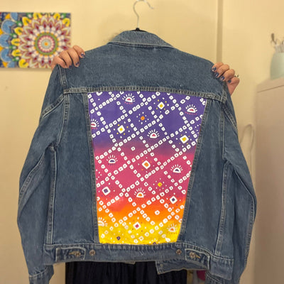 Sunset Bandhani Denim Jacket