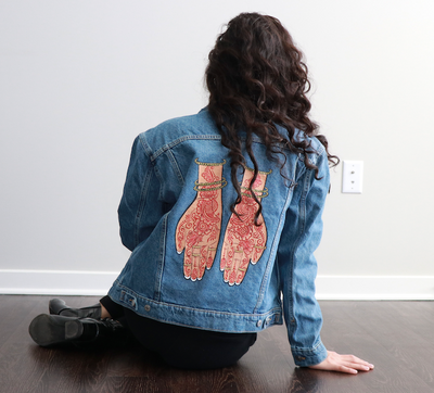 Mendhi Hands Denim Jacket