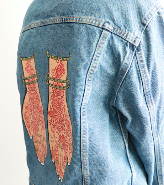Mendhi Hands Denim Jacket