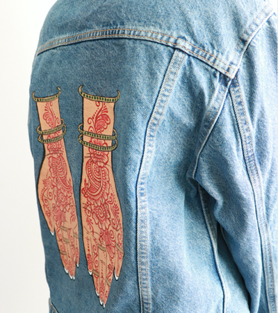 Mendhi Hands Denim Jacket