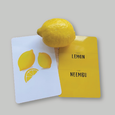 Hindi-English Fruits & Nuts Flash Cards: Best Language Learning Tools
