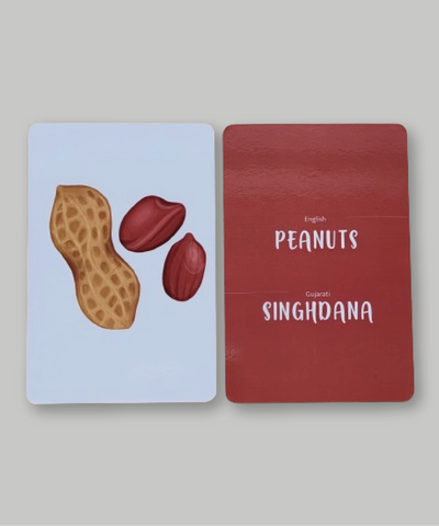 Gujarati-English Fruits and Nuts Flash Cards