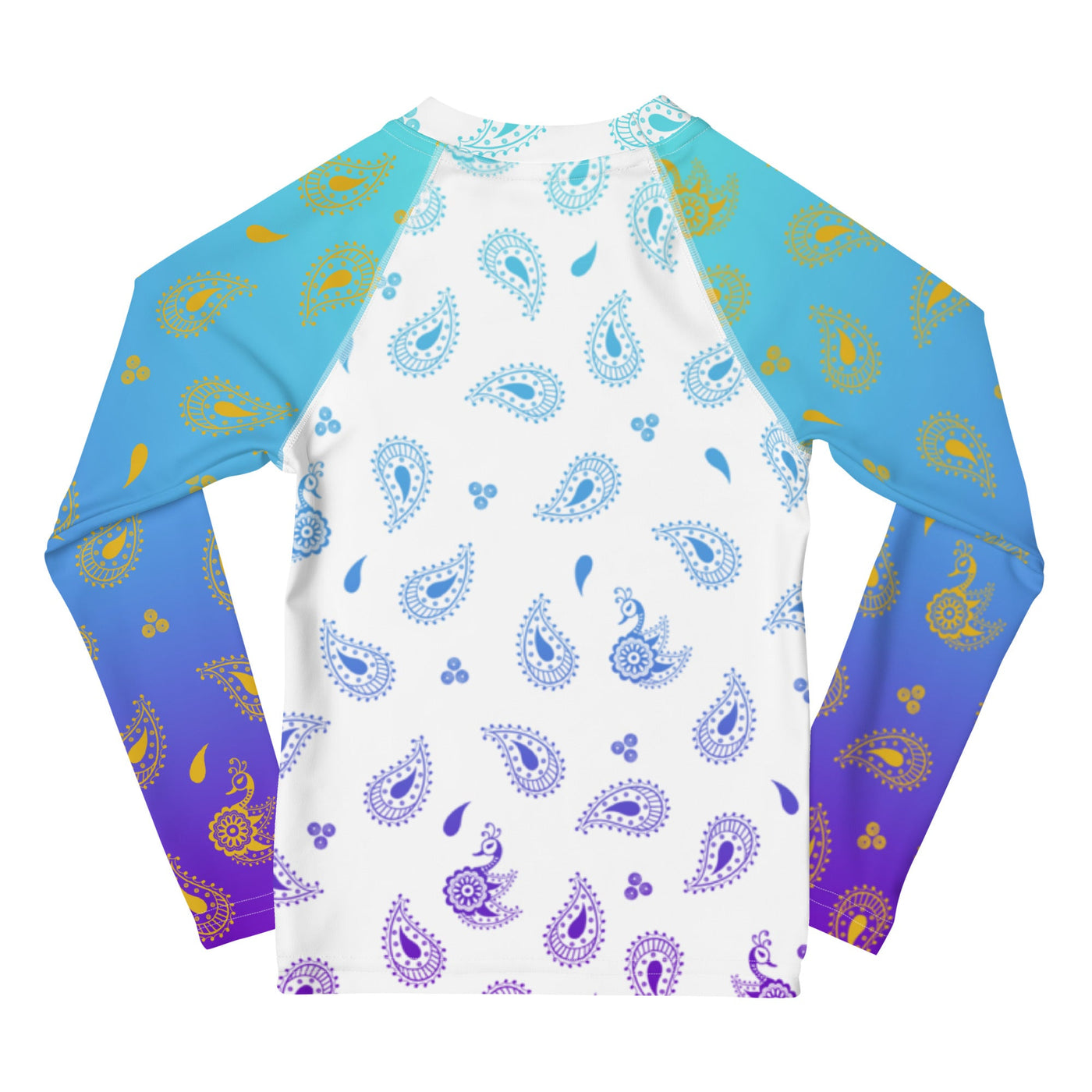 Peacock Henna Kids' Rash Guard – Elegance Meets Sun Protection