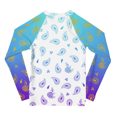 Peacock Henna Kids' Rash Guard – Elegance Meets Sun Protection