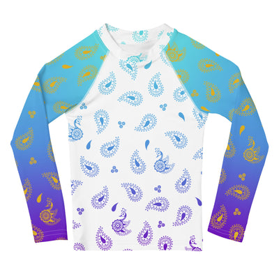 Peacock Henna Kids' Rash Guard – Elegance Meets Sun Protection