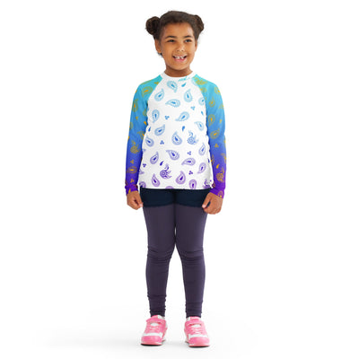 Peacock Henna Kids' Rash Guard – Elegance Meets Sun Protection
