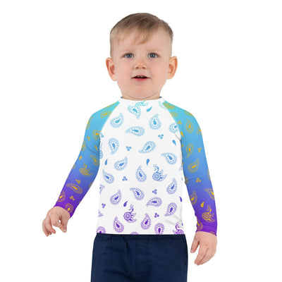 Peacock Henna Kids' Rash Guard – Elegance Meets Sun Protection