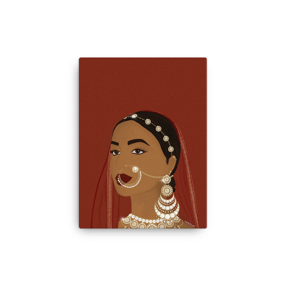 Red and White Rani Canvas