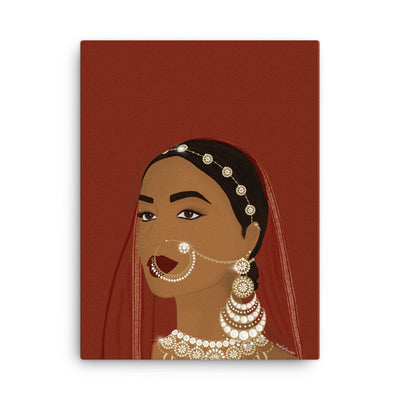 Red and White Rani Canvas