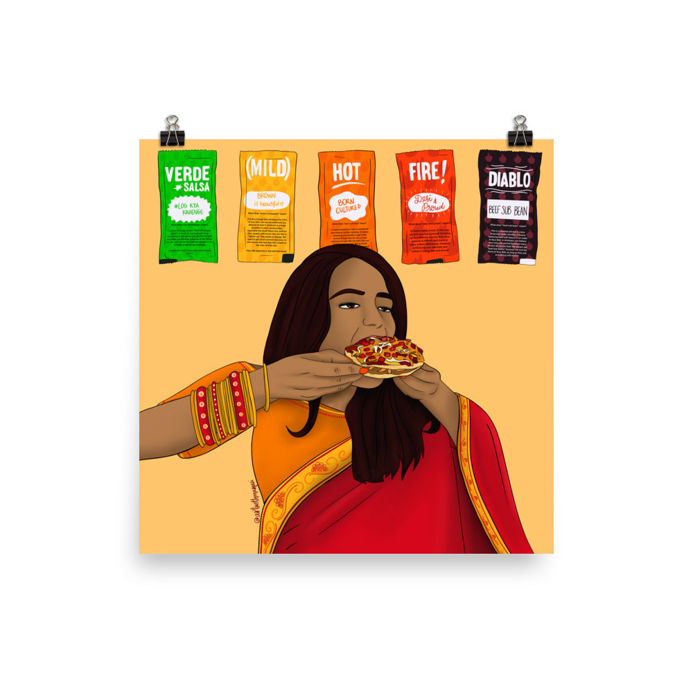 Desi Taco Bell Print Square