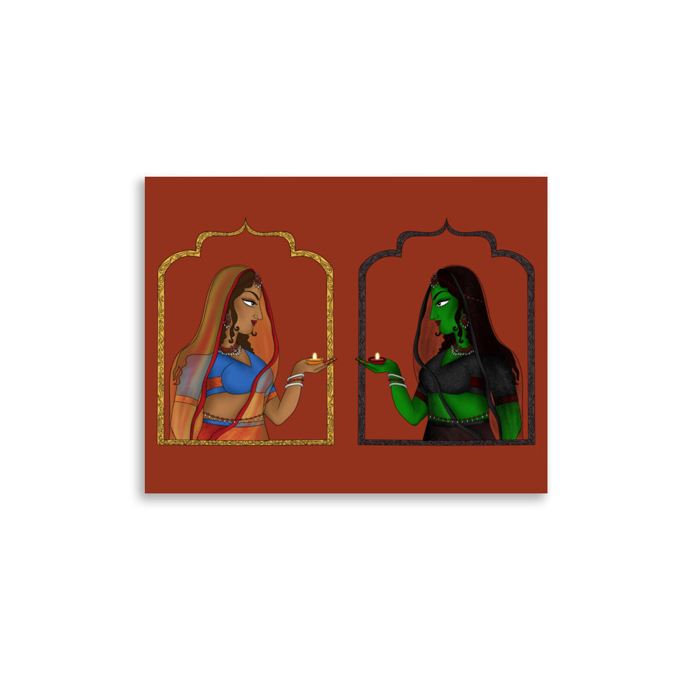 Halloween X Diwali Rani Print