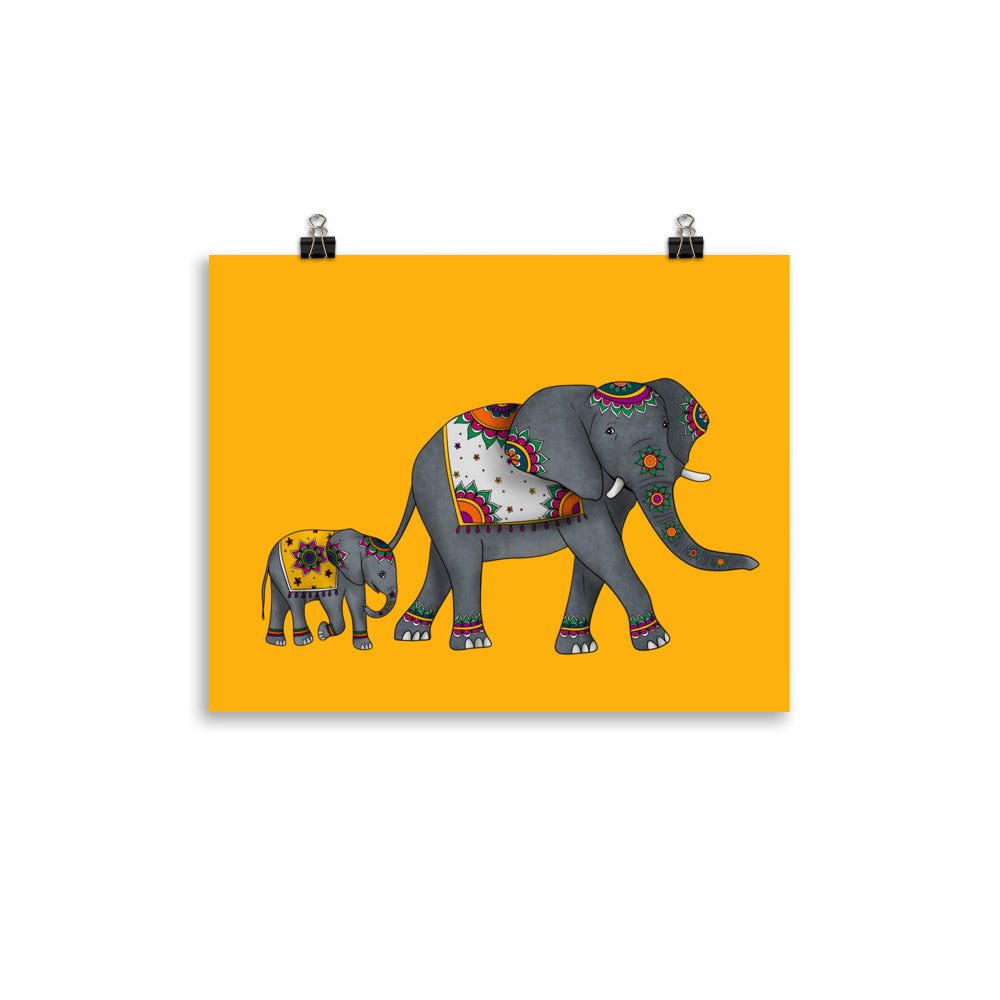 Mandala Elephants Poster