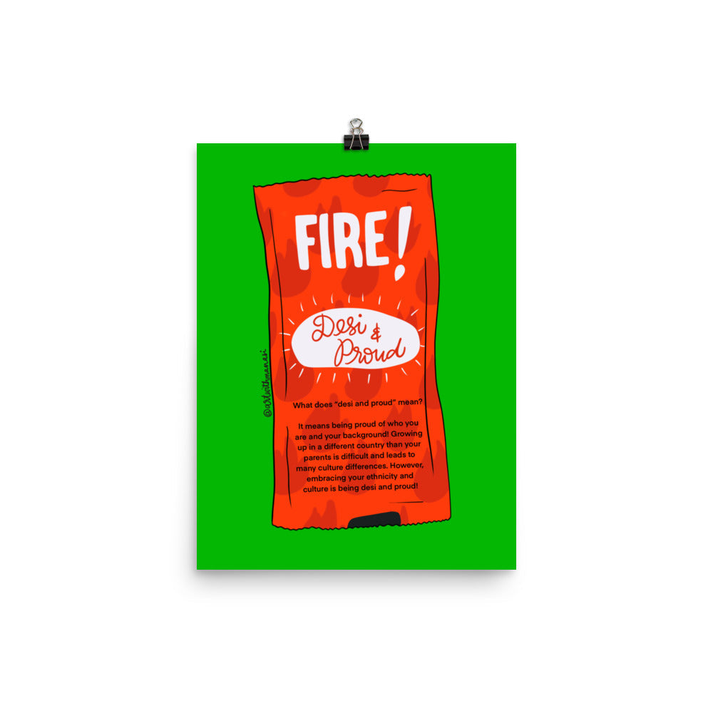 Desi Taco Bell Fire Sauce Print: Desi and Proud