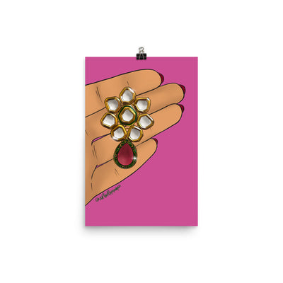 Kundan Earring Print