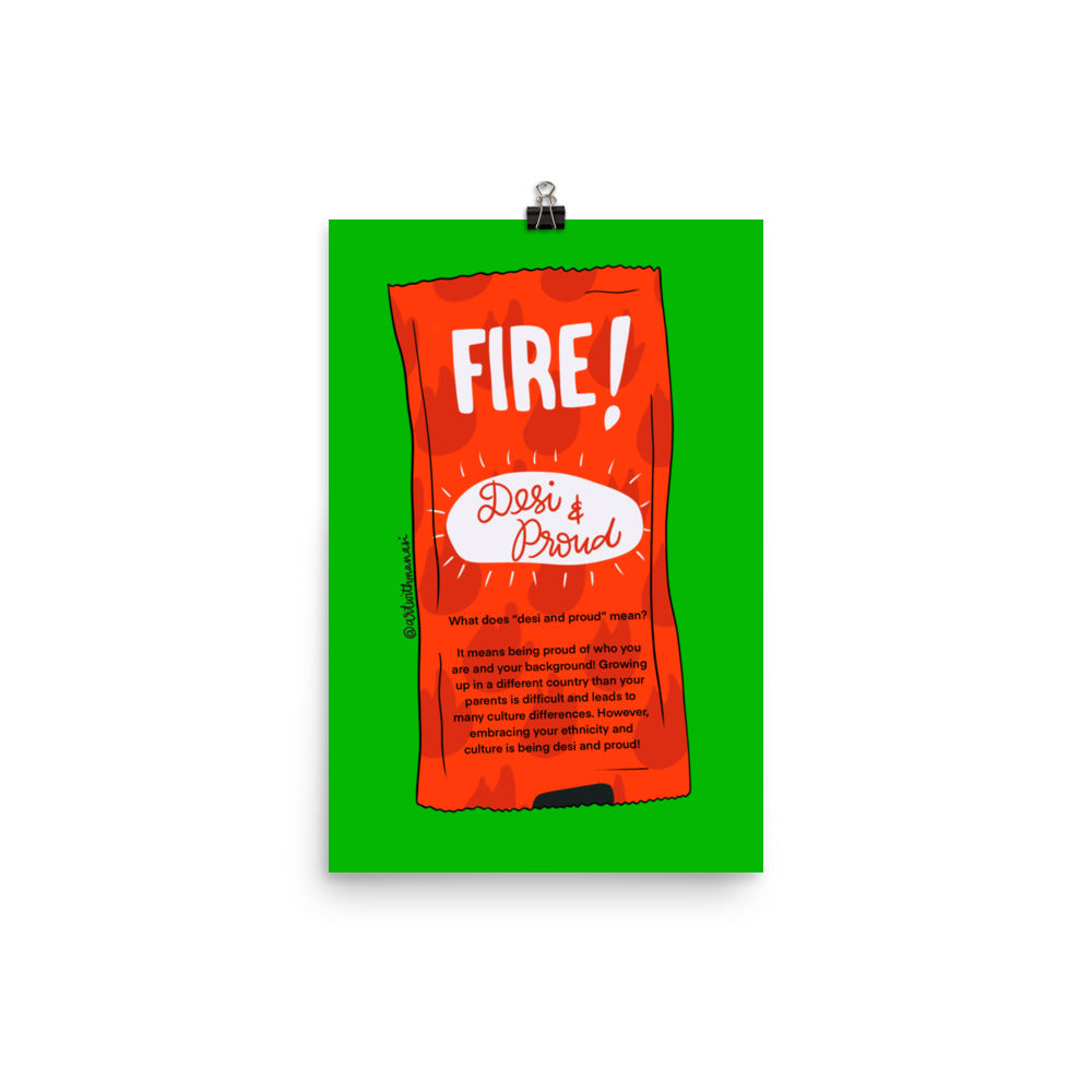 Desi Taco Bell Fire Sauce Print: Desi and Proud