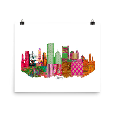 Boston Fabric Skyline Print