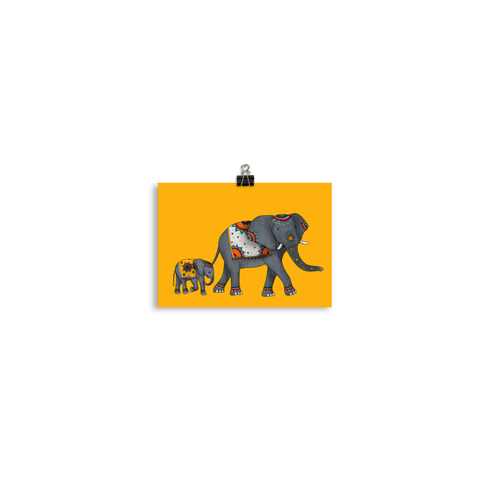 Mandala Elephants Poster
