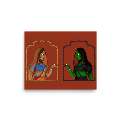 Halloween X Diwali Rani Print