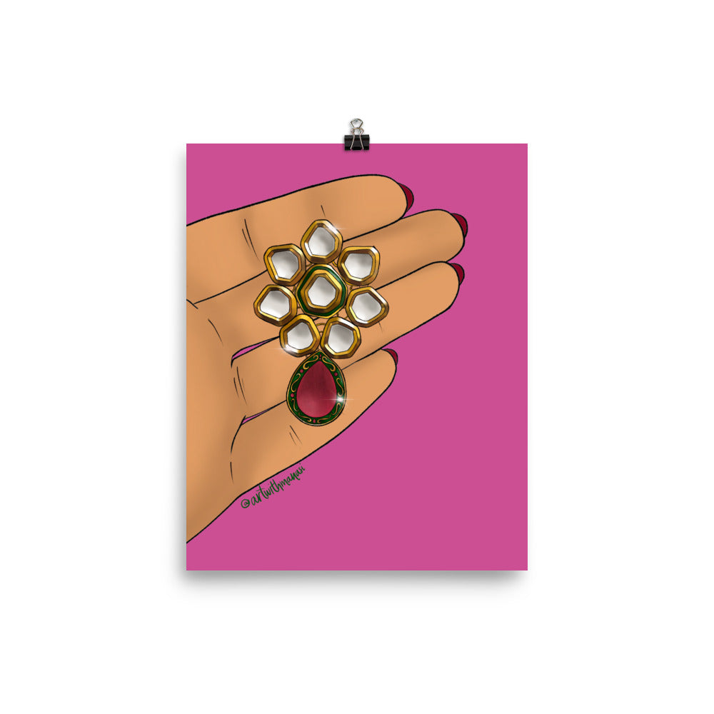 Kundan Earring Print