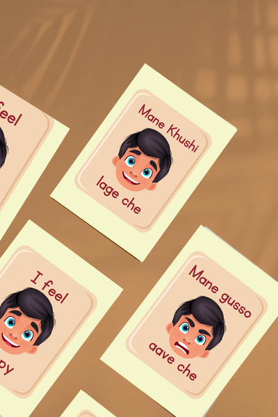 English-Gujarati Emotion Flash cards