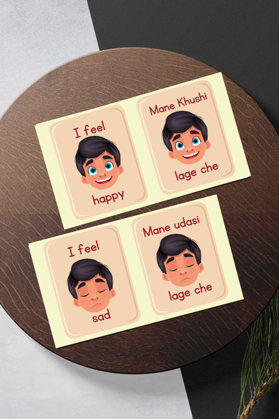 English-Gujarati Emotion Flash cards