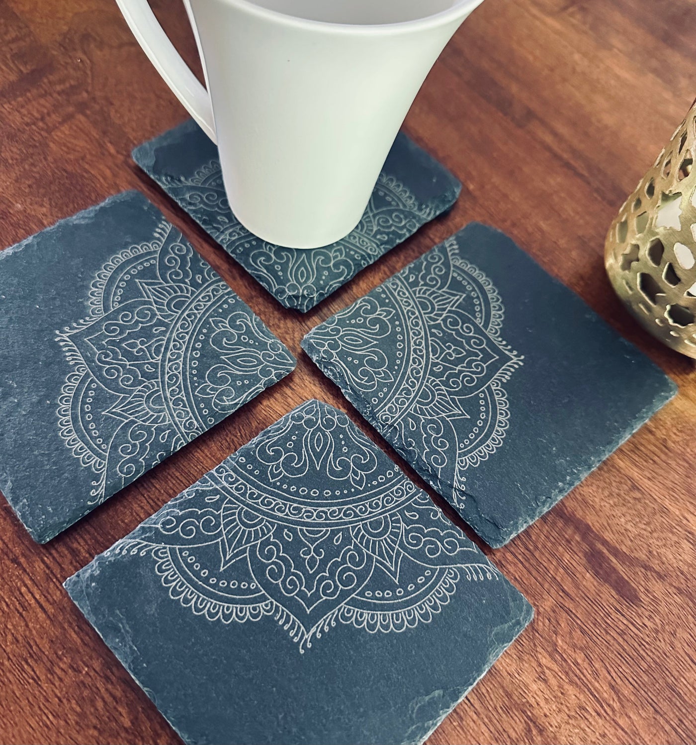 Mandala Slate Coasters