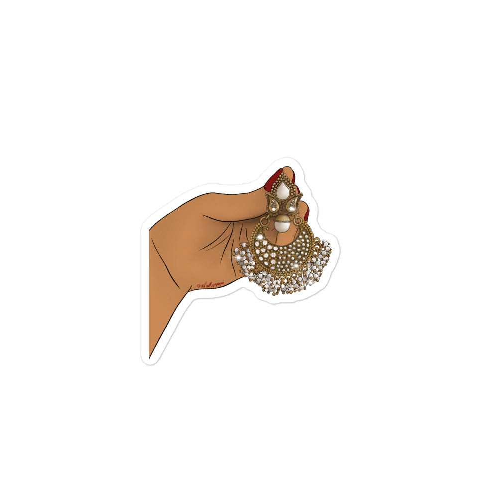 Large Desi Gold Earring Print