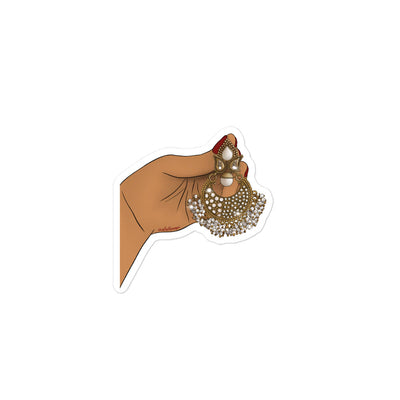 Large Desi Gold Earring Print
