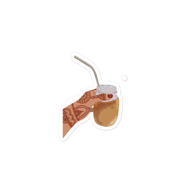 Iced Coffee with Mendhi Sticker