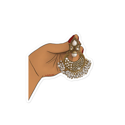 Large Desi Gold Earring Print