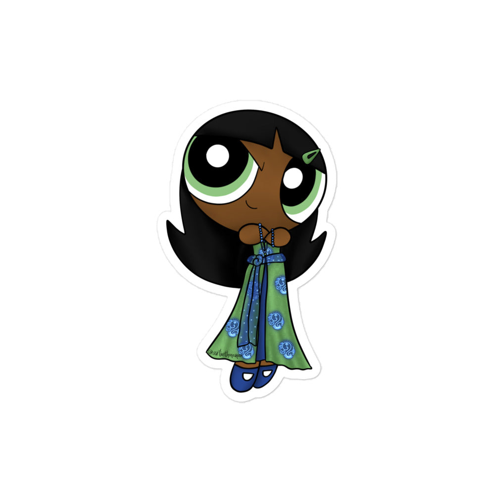 Desi Powerpuff Girl Sticker- Buttercup