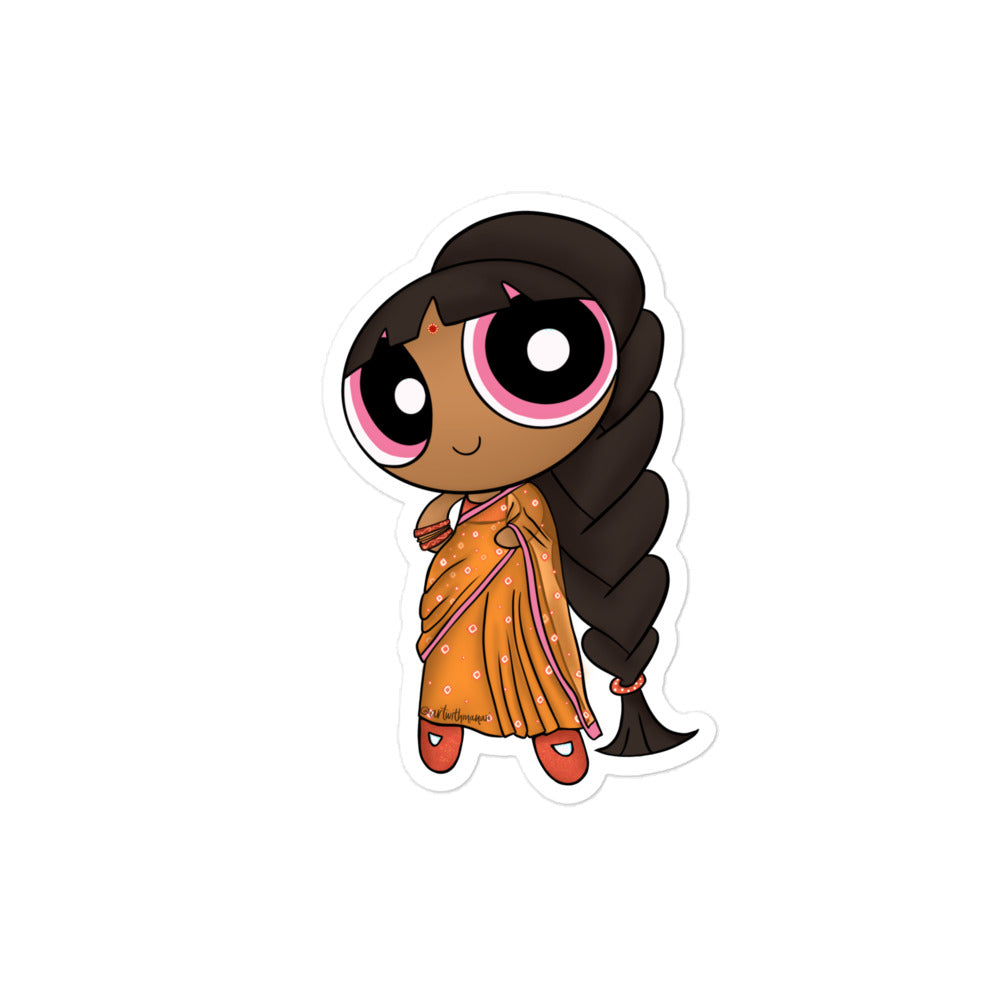 Desi Powerpuff Girl Sticker- Blossom
