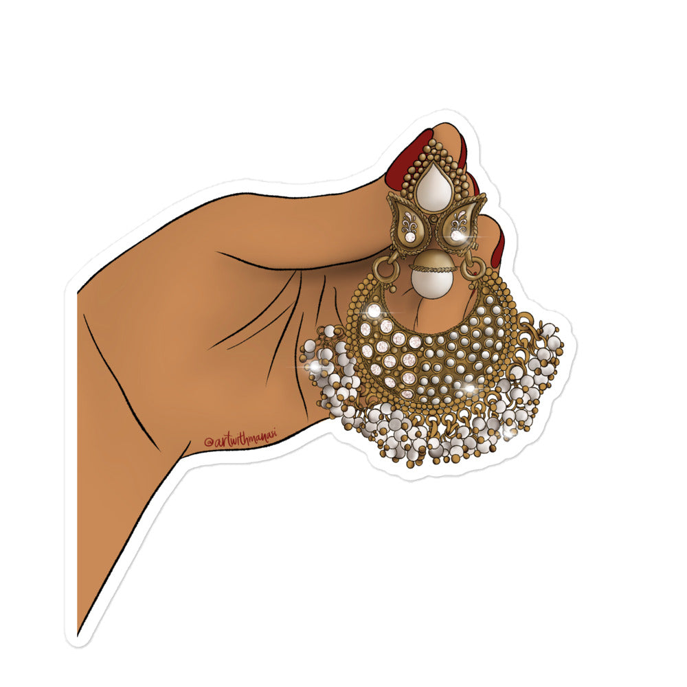 Large Desi Gold Earring Print
