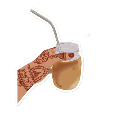 Iced Coffee with Mendhi Sticker