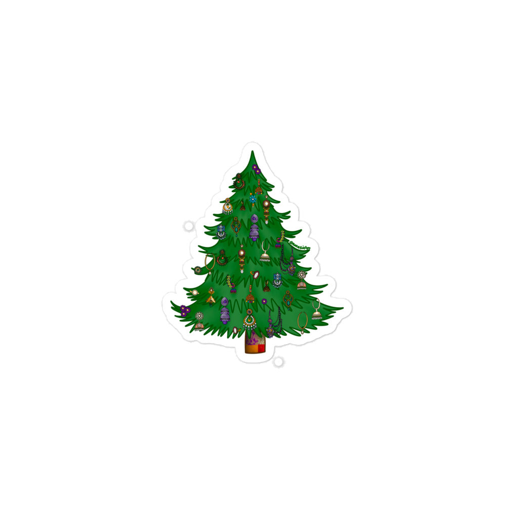 Desi Earrings Christmas Tree Stickers