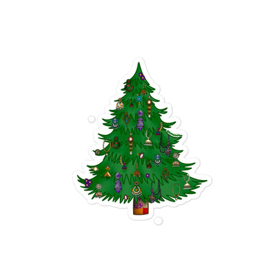 Desi Earrings Christmas Tree Stickers