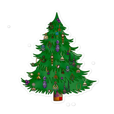 Desi Earrings Christmas Tree Stickers