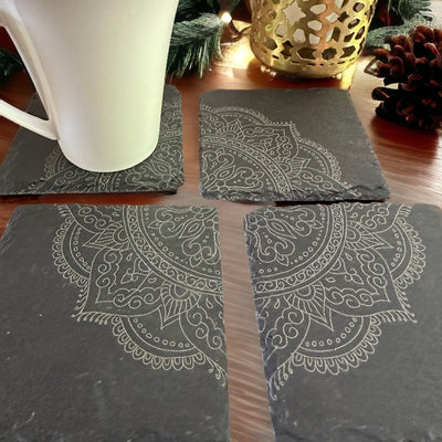 Mandala Slate Coasters