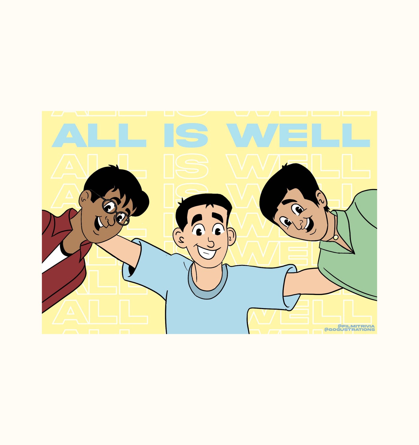 3 Idiots | All Is Well | Bollywood Postcard