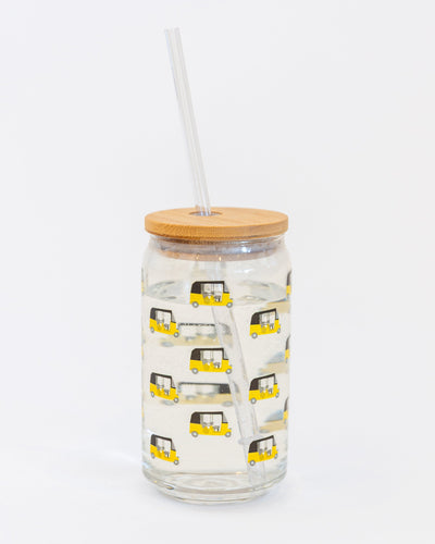 Classic Auto Glass Tumbler – Sip in Style with a Playful Twist