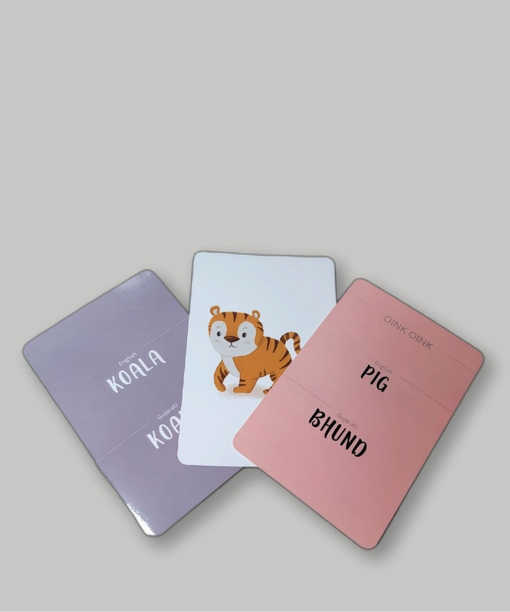 Gujarati-English Animals Flash Cards