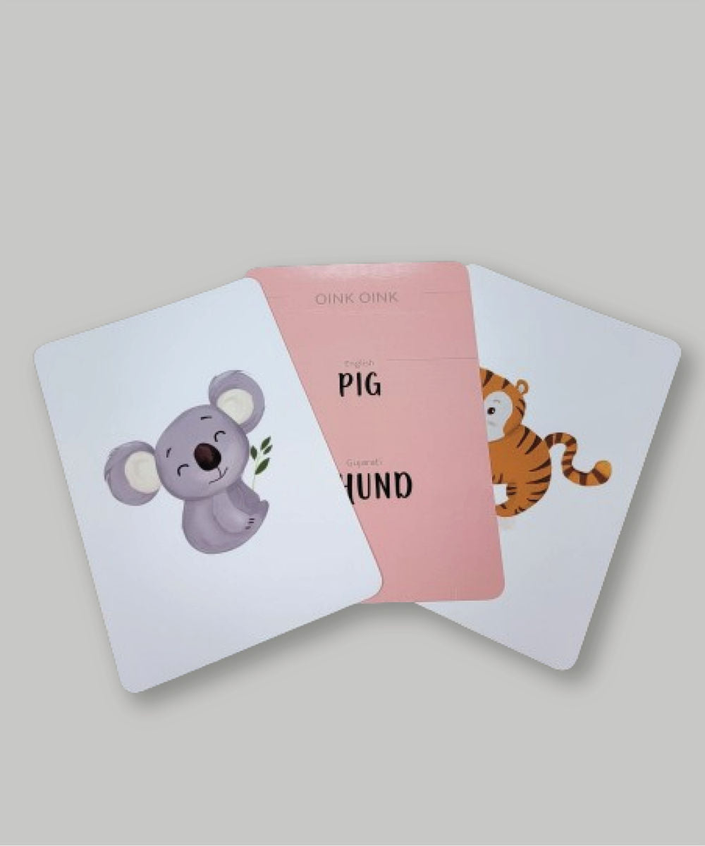 Gujarati-English Animals Flash Cards