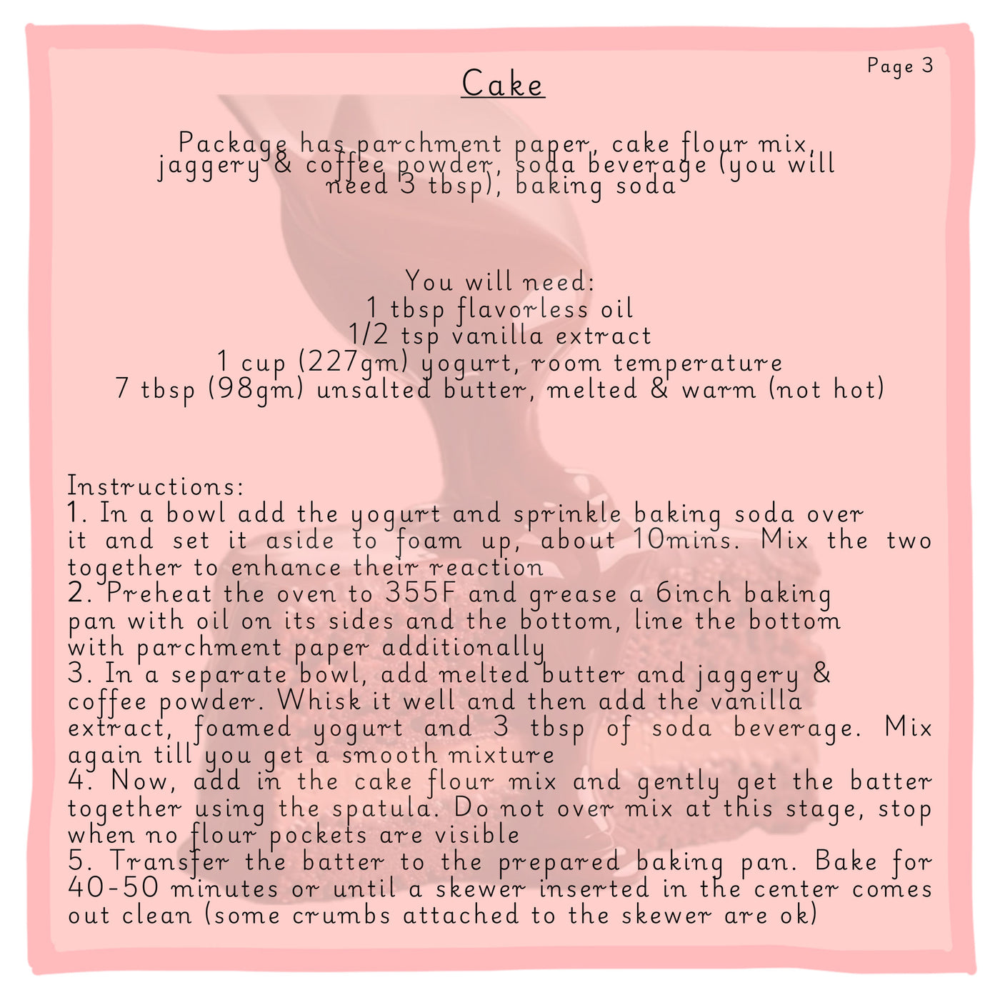 Millet Chocolate Soda Cake Kit