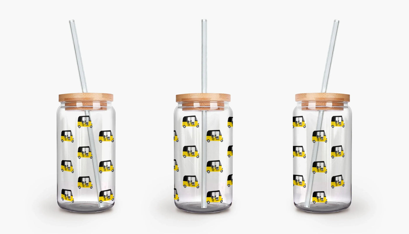 Classic Auto Glass Tumbler – Sip in Style with a Playful Twist