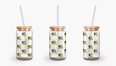 Classic Auto Glass Tumbler – Sip in Style with a Playful Twist